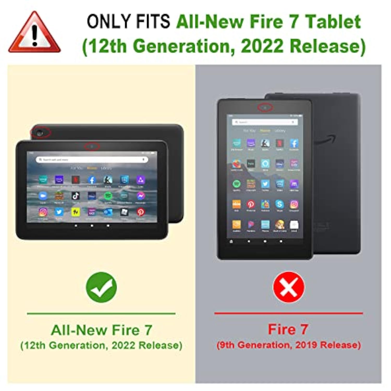 Fintie Folio Case for All-New Fire 7 Tablet (12th Generation, 2022 Release) La