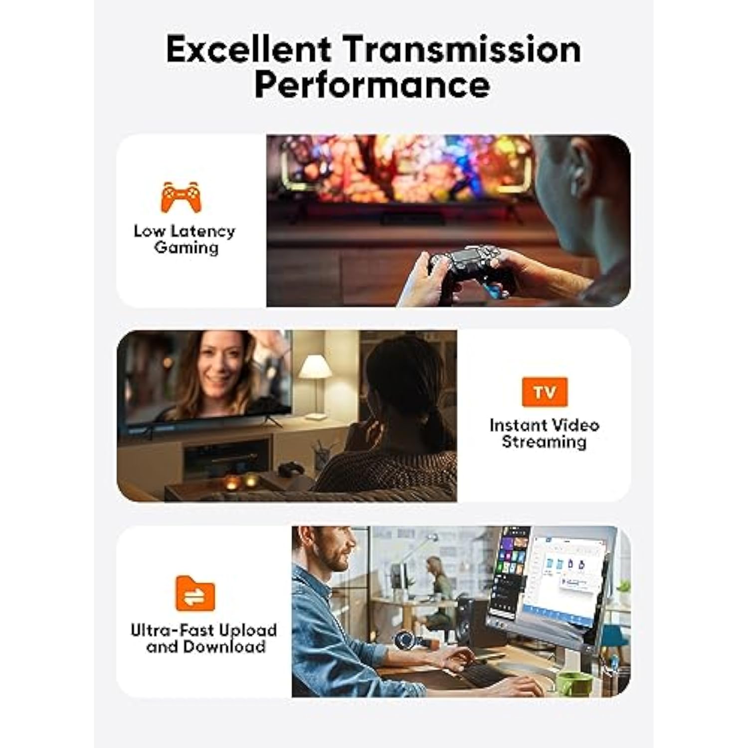 CableCreation Cat 6 Ethernet Cable Braided Cat6 Gigabit High Speed 1000Mbps In