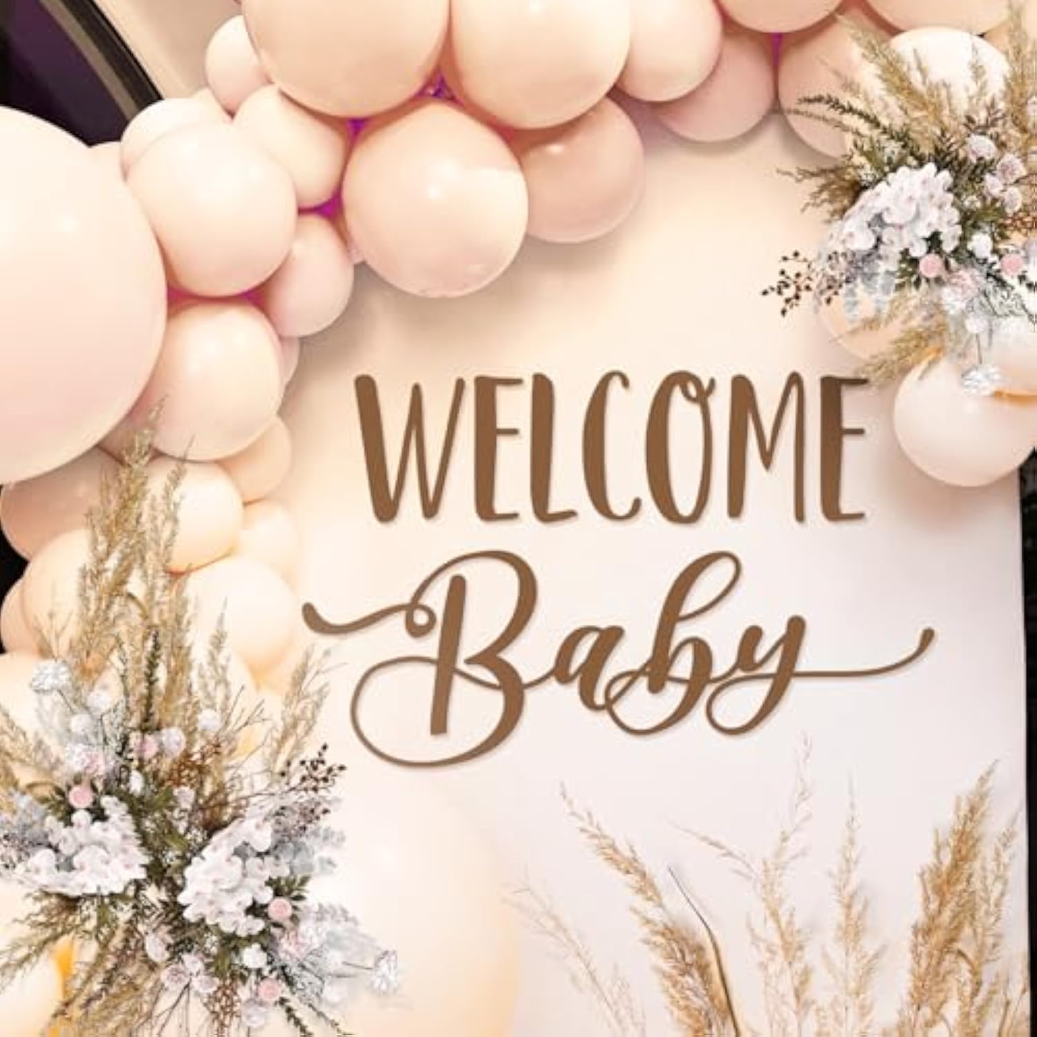Welcome Baby Shower Decal Sign - Pregnancy Gender Reveal Stickers Boy Or Girl For Wall Balloon Arch Backdrop
