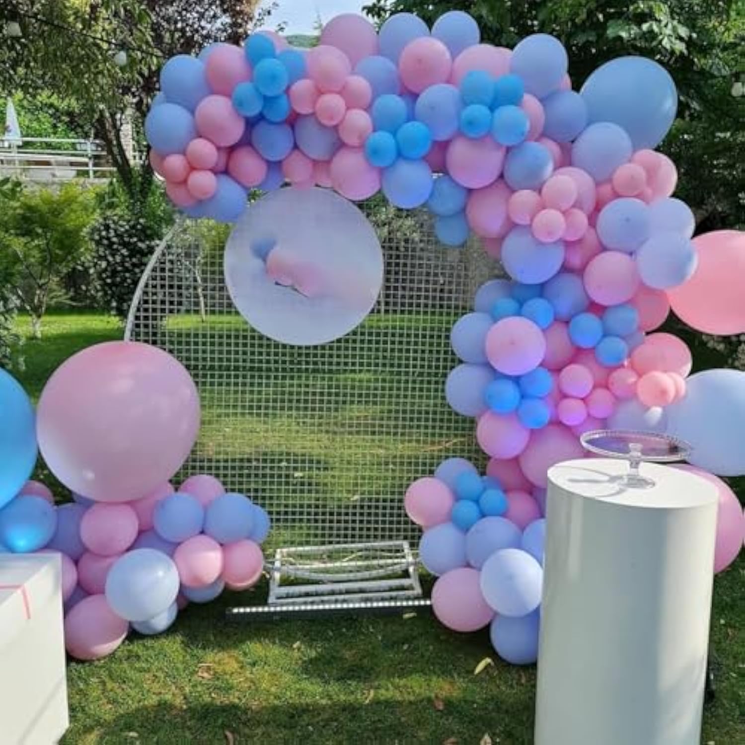 Gender Reveal Balloon Arch Kit – 134pcs Pink & Blue Baby Shower Party Decorations