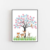 Gender Reveal Fingerprint Tree Canvas, Funny Baby Shower Guest Book Party Game, Gender Reveal Baby Shower Party Ideas, Gender Reveal Keepsake (Color4)