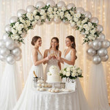 110Pcs Silver Balloons, Silver Latex Balloon For Birthday Baby Shower Graduation Engagement Anniversary Wedding Party Supplies Garland Arch Decoration,12 Inches