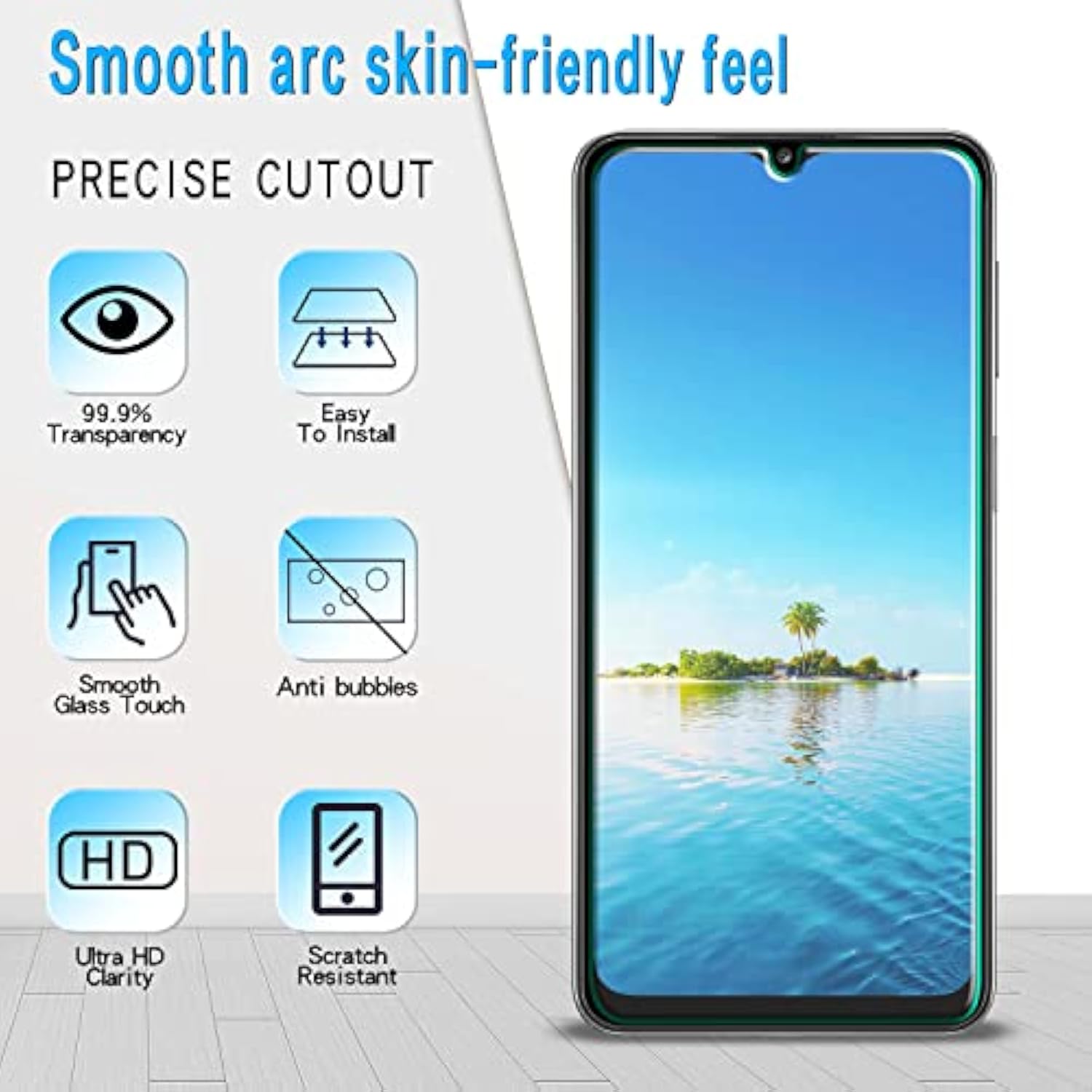 [3 Pack] Screen Protector For Samsung Galaxy A32 5G, M12 Tempered Glass, Bubbles Free, Case Friendly, Anti-Scratch, Easy To Install, 9H-Hardness