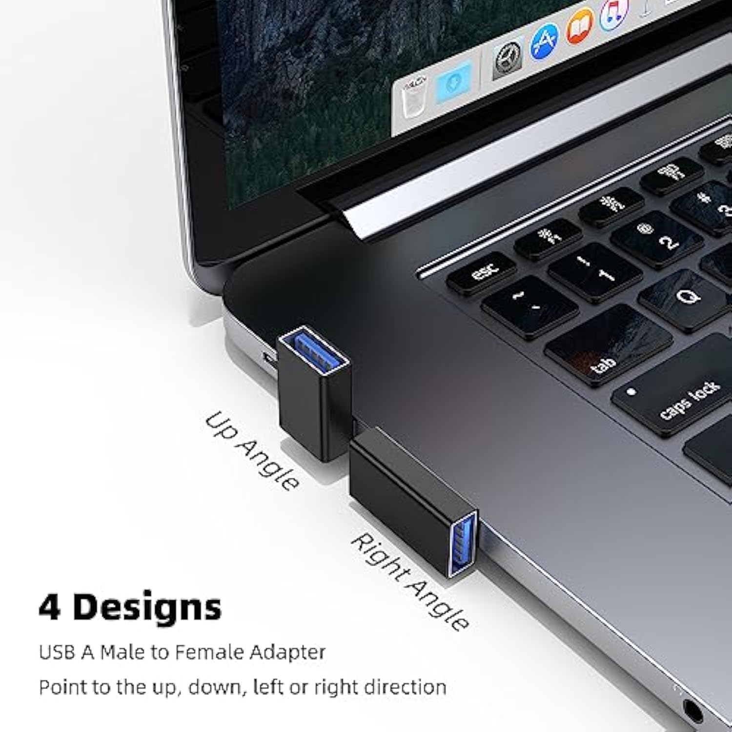 90 Degree Usb 3.0 Adapter 4 Pack, Up And Down Angle, Left And Right Angle Usb