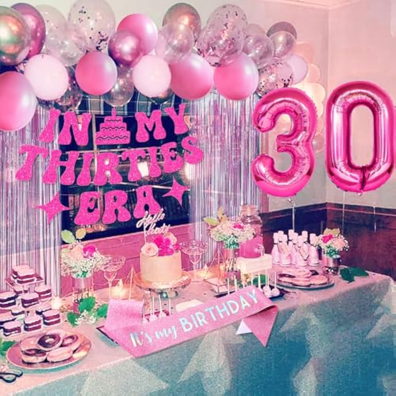 30Th Birthday Decorations For Her Happy 30Th Birthday Decorations In My Thirties Era Party Decorations Number 30 Balloons For Women Men Birthday Party Decoration