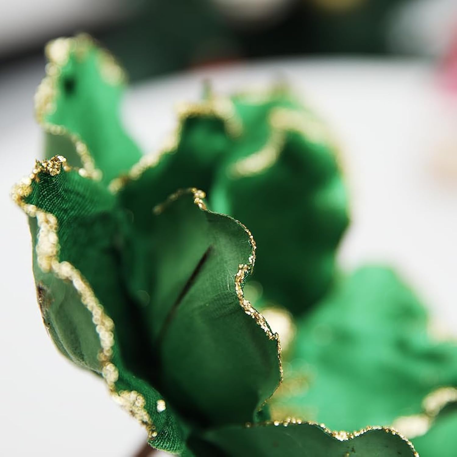 6Pack Christmas Party Magnolia Flowers For Tree Glitter Christmas Green Magnolia Flowers With Stems Christmas Tree Floral Ornaments Artificial Poinsettia Flowers For Xmas Tree Holiday Home Decorations