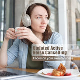 Hybrid Active Noise Cancelling Headphones, 70H Playtime, Builtin Microphone, Bluetooth Wireless Over Ear Foldable Headphones With Hifi Audio, Home Travel Office