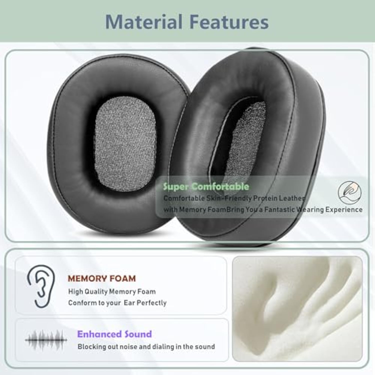 Prime Replacement Earpads Compatible With Plantronics Rig 800 Lx/Rig 800 Hs/Rig 800 Hd Gaming Headsets Ear Pads Cushion(Protein Leather/Memory Foam)