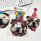 Dog Birthday Garland, Funny English Bulldog Face Portrait Birthday Banner, Bday Party Decoration…