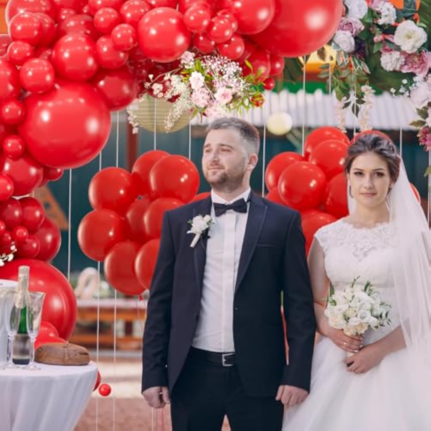 114Pcs Red Balloons Different Sizes, 18 12 10 5 Inch Red Latex Balloons Garland Arch Kit For Graduation Birthday Wedding Valentine'S Day Christmas Party Decor