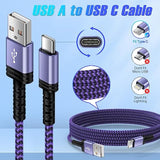 Type C Charger Cable Fast Charging, [10Ft,3Pack] Long Android Phone Charger Us