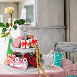 2 Pcs Pink Valentine'S Day Tiered Tray Decor Bundle, Rustic Wood Decorative Book Stack,Be My Sweet Valentine Love Table Sign With Twine For Farmhouse Shelf Home Tiered Tray Decor(Pink)