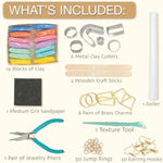 132 Pc- Complete Diy Friendship Craft Set For Teens, Ages 12+ Aesthetic Polymer Clay Earring Jewelry Craft Making Set