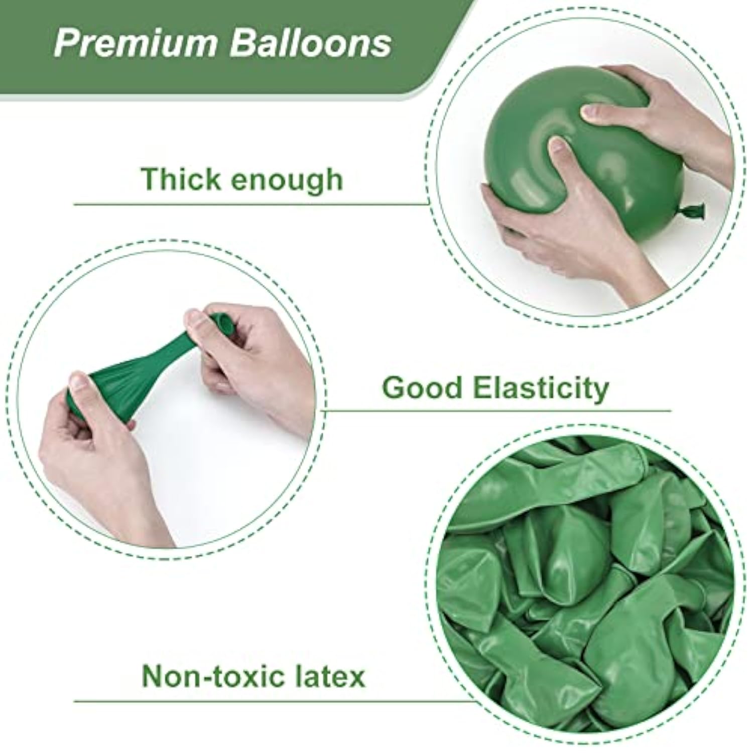 65-Pcs Sage Green 12" Latex Balloons with Ribbon for Parties & Events
