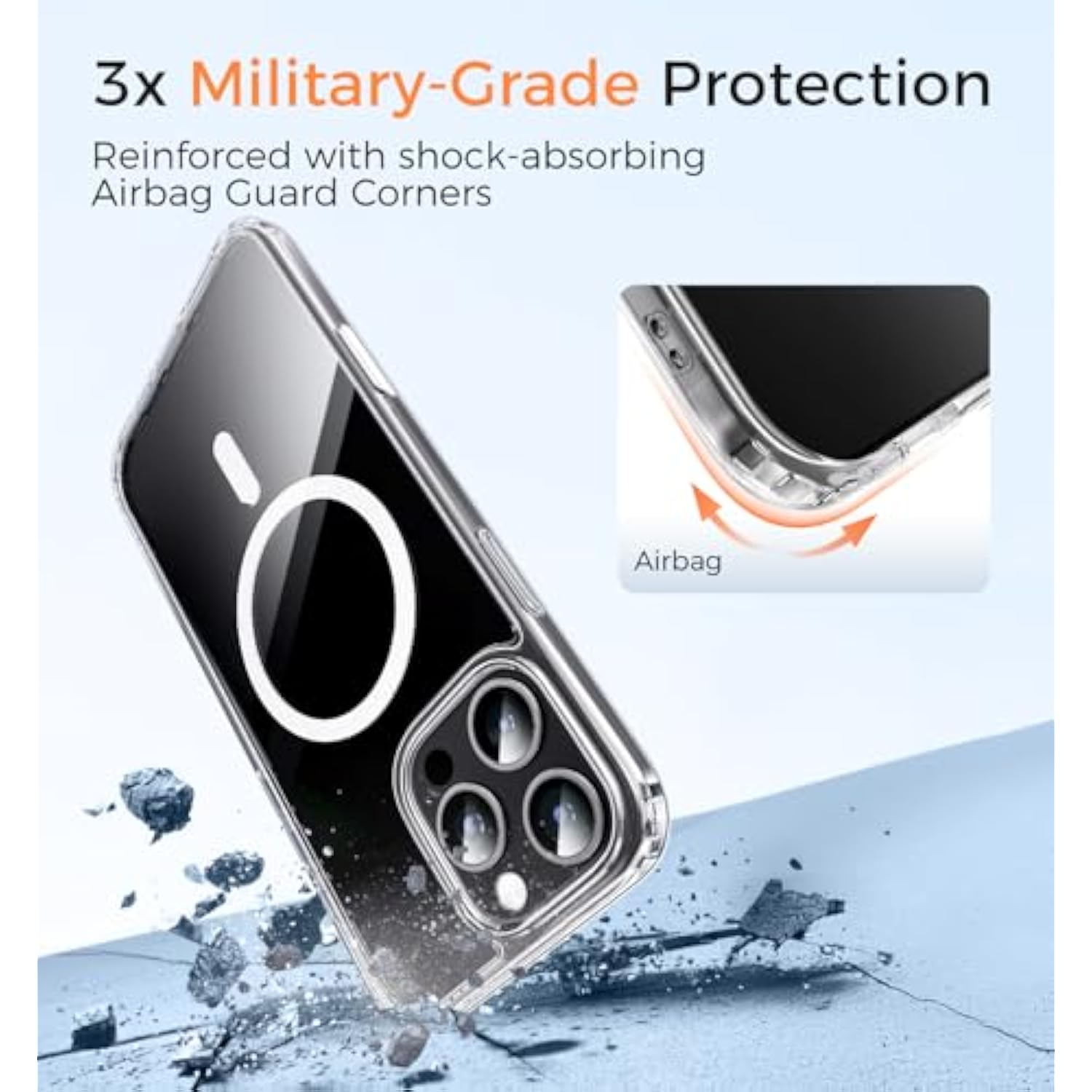 For Iphone 16 Pro Max Case [Camera Control Button] [Compatible With Magsafe] Scratch-Resistant Cover, Military-Grade Shockproof, Magnetic Phone Case For Iphone 16 Pro Max 6.9 Inch, Clear