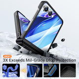 For Samsung Galaxy Z Flip 7 Case With [Built-In Front Screen Protector] [Kickstand][Hinge Protection][Hard Pc] Ultra-Thin Shockproof Protective Phone Case For Galaxy Z Flip 7-Black