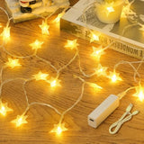 Rechargeable Star Fairy Lights Battery Operated With 8 Modes, 17Ft 50Led String Lights Indoor With Timer, Twinkle Lights