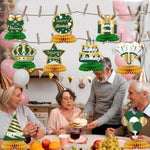 9Pcs Green Gold Birthday Decorations Honeycomb Centerpieces For Women Men Green Gold Happy Birthday Table Centerpieces Party Supplies 16Th 21St 30Th 40Th 50Th Birthday Table Topper Decor