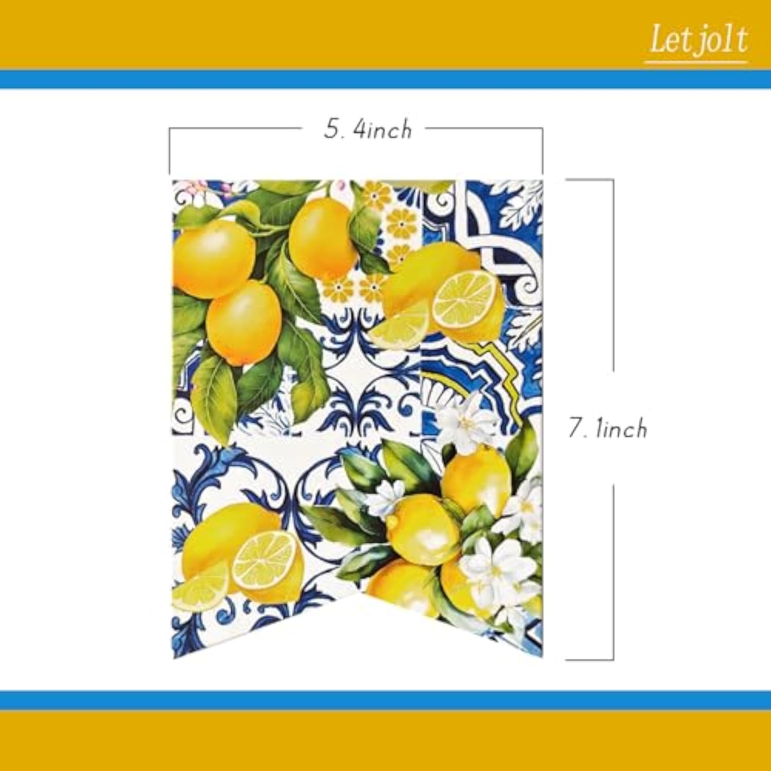 Lemon Happy Birthday Banner Blue Girls Birthday Flag Summer Theme Party Signs Baby Shower Decorations Supplies For Women 13 Pcs