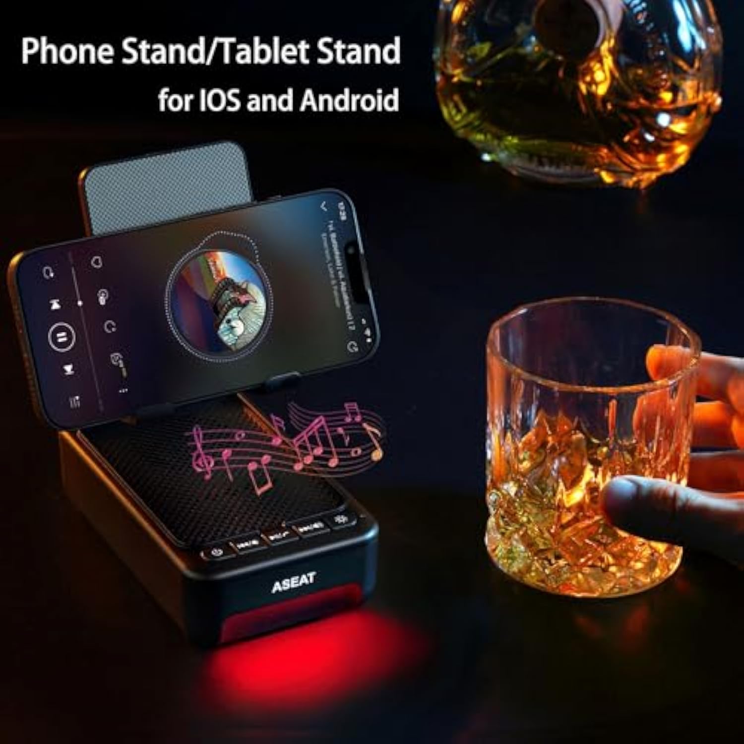 Gifts For Men Him, Cell Phone Stand With Bluetooth Speaker&Led Color Changing Light, Unique Gifts For Women Dad Her Husband, Birthday Gifts For Men