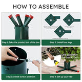 Christmas Tree Stand For Live Tree, Heavy-Duty Metal Christmas Tree Holder With Spike For 2-6Ft Tall Fresh Tree, Christmas Tree Base Stand For Real Tree, Seasonal Decor (Green)