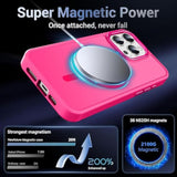 Designed For Iphone 16 Pro Max Case With Magnetic [13 Ft Drop Protection] [Compatible With Magsafe] Slim Translucent Matte Shockproof With Anti-Fingerprint Phone Case, Hot Pink