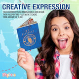 Playbees Passport Sticker Book for Boys and Girls - 24 Pack - Pad of Famous Places Motivational Treats, Party Favors, Game Prizes, Wall Decals, Scrapbooks, School Supplies, Arts and Crafts