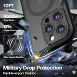 ImpactStrong Magnetic Guard Designed for iPhone 15 Pro Case with Camera Protection and Military Grade Drop Tested for MagSafe Compatibility - Slim Translucent Matte Phone Case 6.1 inches Black