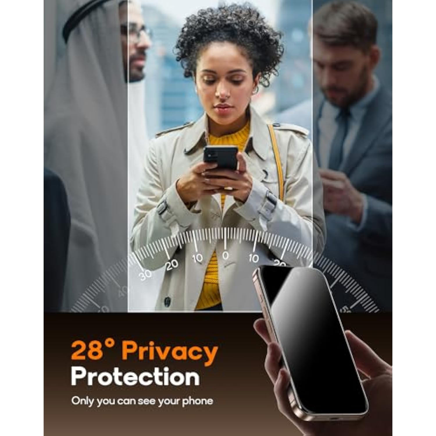2 Pack For Iphone 15 Pro Max Privacy Screen Protector Tempered Glass:9H+ Durable, Auto Positioning, Bubble Free, High Definition, Easy Installation
