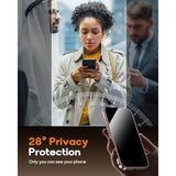 2 Pack For Iphone 16 Pro Privacy Screen Protector Tempered Glass:9H+ Durable, Auto Positioning, Bubble Free, High Definition, Easy Installation