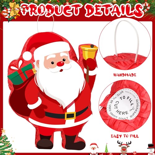 16" Christmas Santa Claus Piñata Party Bundle with Bat