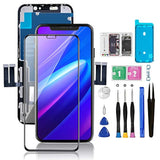 For Iphone 11 Screen Replacement 6.1 3D Touch Screen Lcd Display Digitizer For A2111, A2223, A2221 Cell Phone Repair Kits+ Waterproof Frame Adhesive Sticker+Screen Tempered Protector+Face Id