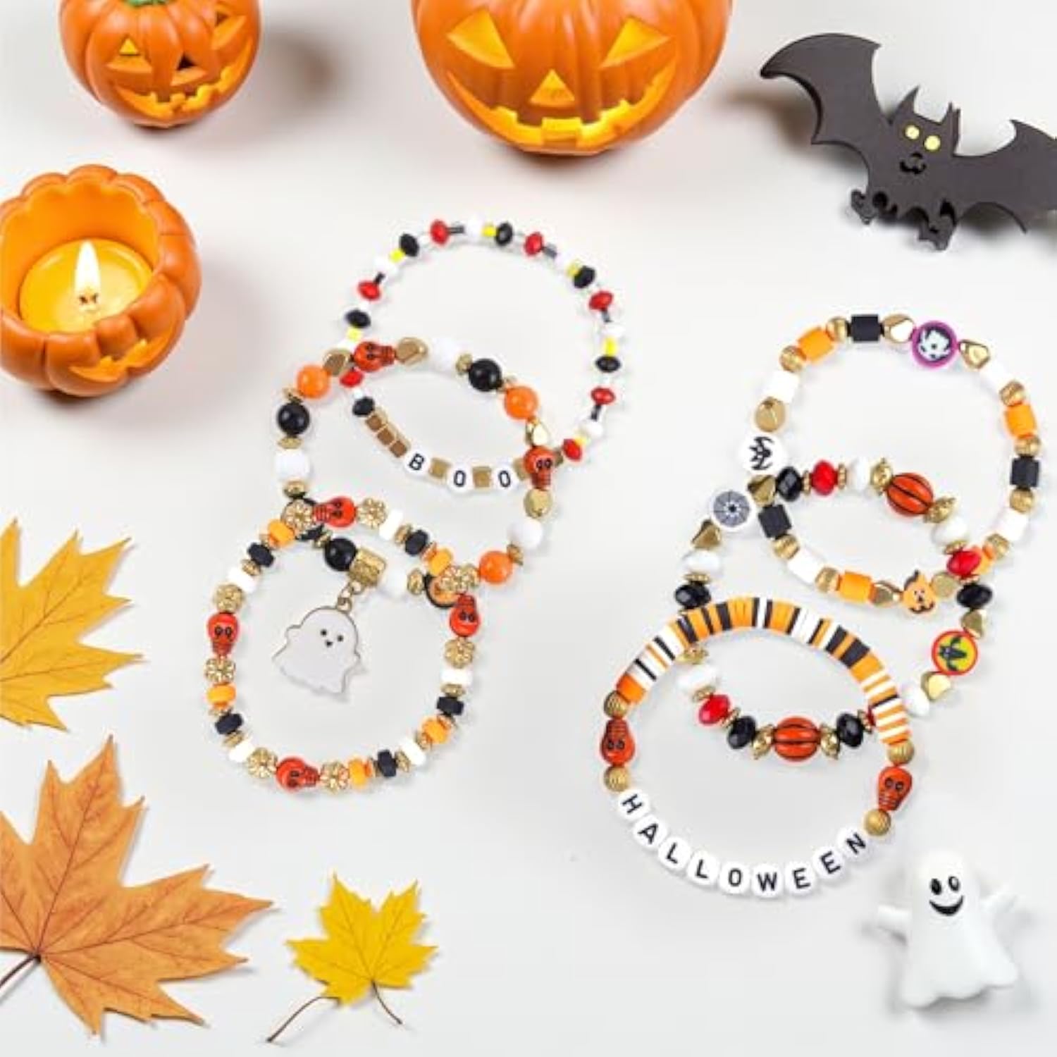 Halloween Costumes Woman 2025 - 6 Pack Halloween Bracelets | Halloween Party Favors Shirts Pajamas Sweatshirts For Women - Halloween Decorations Accessories Gifts Makeup Dress For Adults Girls