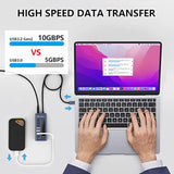 Powered Usb C Hub, 10Gbps Usb-C Hub 4 Ports Support Data & Smart Charging(Not
