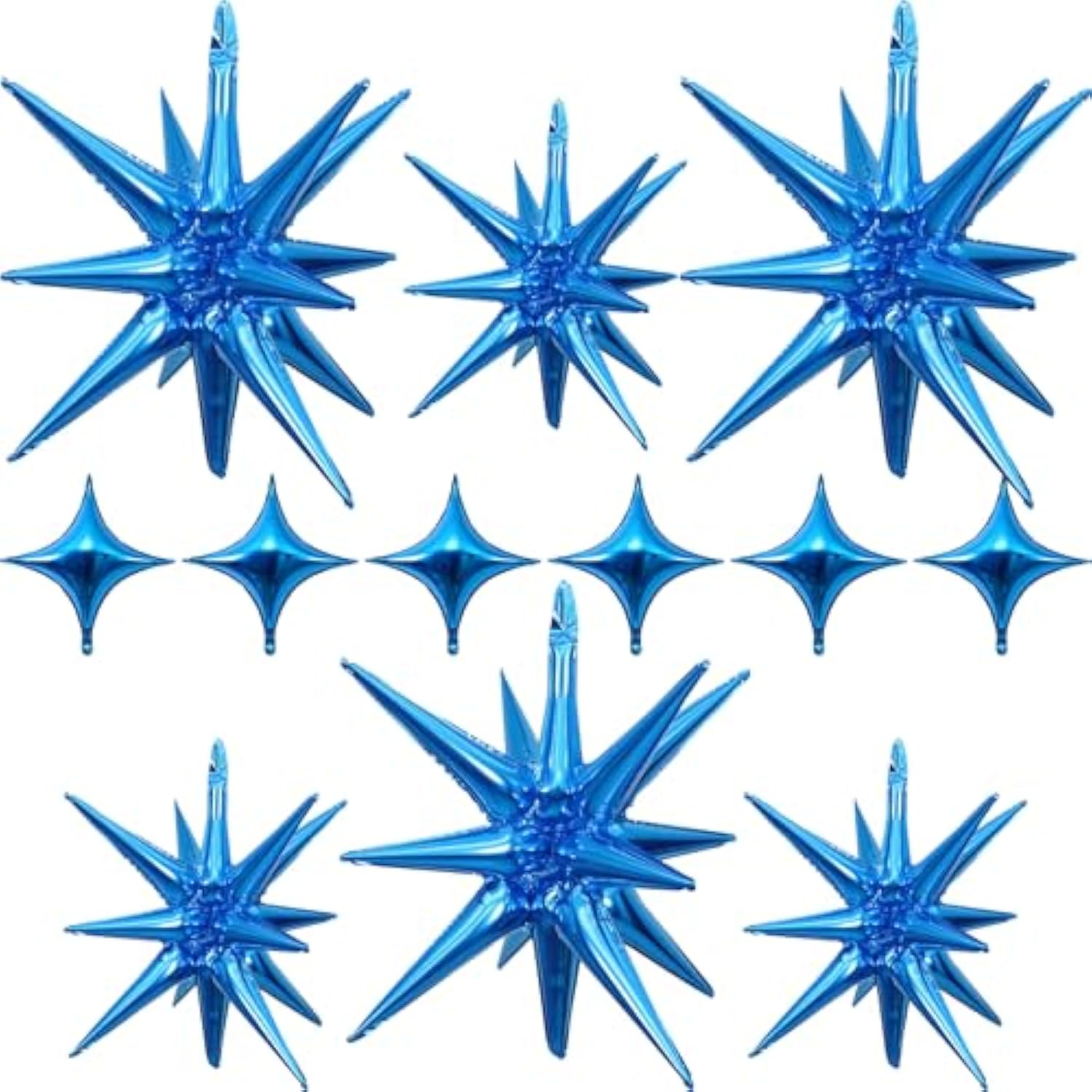 12-Pack Blue Foil Star Balloons 22-27 Inch for Space Theme Party Decor
