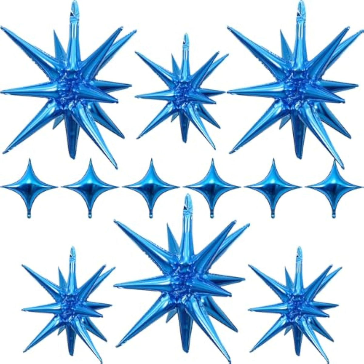 12-Pack Blue Foil Star Balloons 22-27 Inch for Space Theme Party Decor
