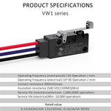 Hinge Roller Lever Waterproof Momentary Push Button Micro Limit Switch With Line 1No 1Nc Spdt Snap Action Mini Switches 3 Pins 1 Pc For Arduino, Appliance And Electronic Equipment