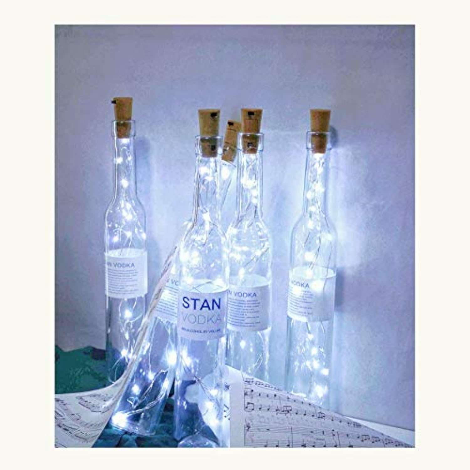 12 Pack 20 Led Wine Bottle Cork Lights, Fairy Mini String Lights Copper Wire, Battery Operated Starry Lights For Diy, Ch
