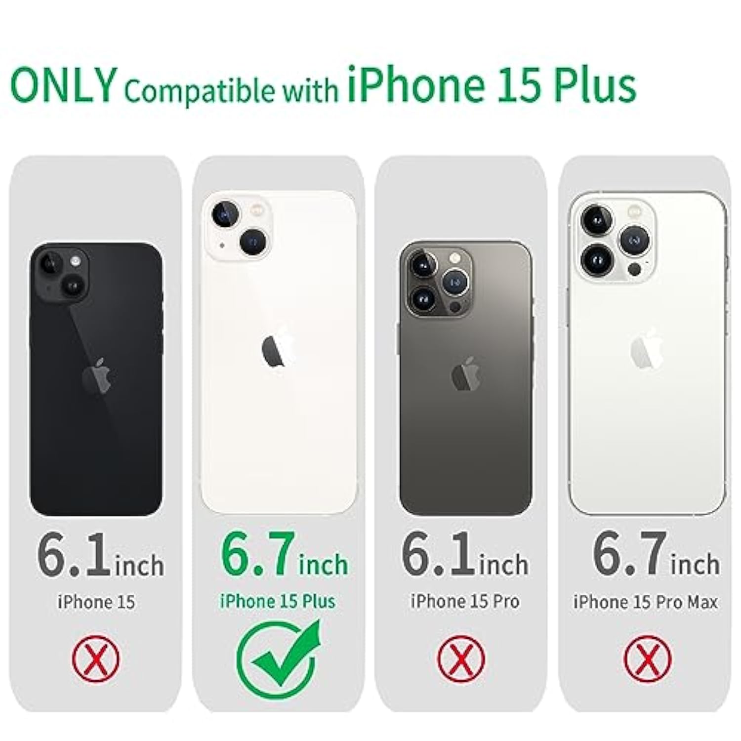 Clear Shockproof iPhone 15 Plus Case Slim Anti-Scratch Hard PC Bumper