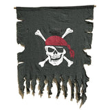 2Pcs Large Size 3Ft X 2.5Ft Retro And Weathered Linen Pirate Flag For Halloween Decorations, Pirate Party, Kids Room Décor (Black-1Pcs)
