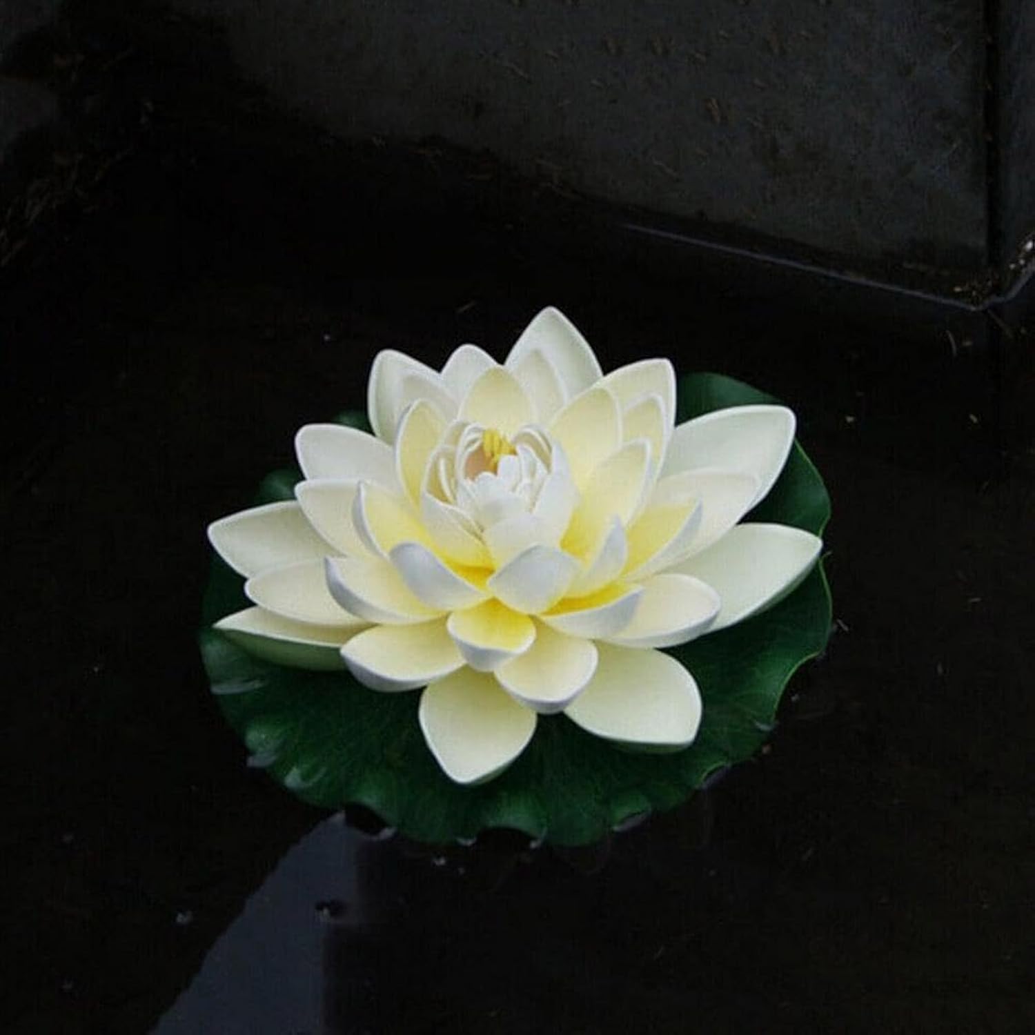 1Pc Blue Artificial Floating Foam Lotus Flower With Water Lily Pad,Lifelike Pond Pool Lotus Ornaments,Realistic Ornament For Home Garden Pond Aquarium Decor,Artificial Plants And Flowers