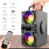 Bluetooth Speaker, 40W (60W Peak) Portable Wireless Speaker With Colorful Lights, Double Subwoofer Heavy Bass, Fm Radio, Mp3 Player, Bluetooth 5.0, Loud Stereo Speakers For Home Outdoor Party Camping