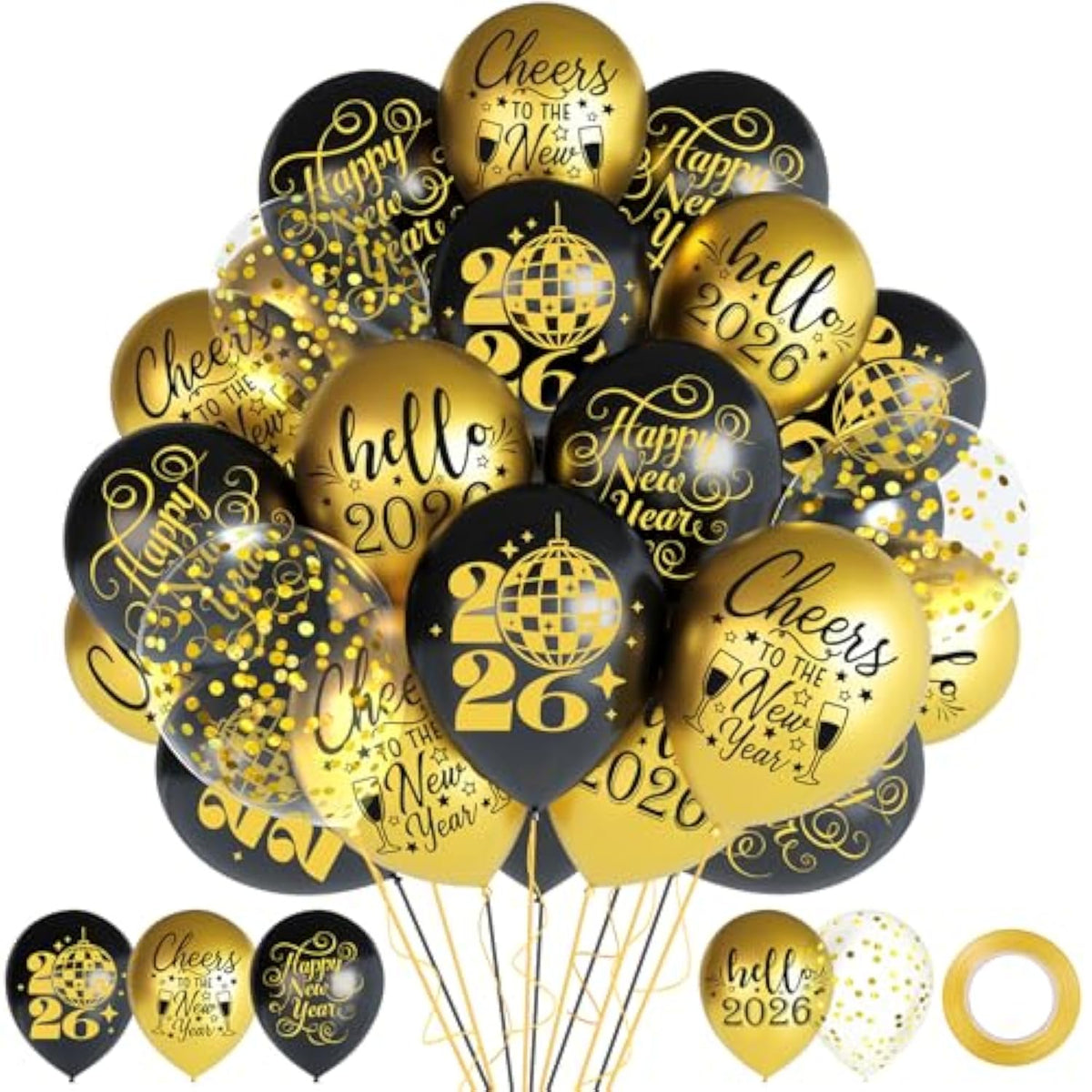 Happy New Year 2026 Banner NYE Party Decorations Supplies
