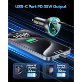 55W 4-Port Car Charger, Pd3.0 Qc3.0 Super Fast Charging Usb C Car Charger For Multiple Devices, Cigarette Lighter Adapter For Iphone 16/15/14 Series, Ipad Pro, Samsung S25/S24 Ultra, Pixel