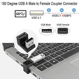 U-Shape Angle Usb 3.1 Adapter Converter 10Gbps 180 Degree Usb A Male To Female