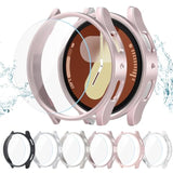 [6+8] Pack For Samsung Galaxy Watch 7 40Mm Screen Protector Case, Hard Pc Protective Bumper Shell + Anti-Fog Tempered Glass Film, Waterproof Face Cover Set For Galaxy Watch 7 40Mm Accessories