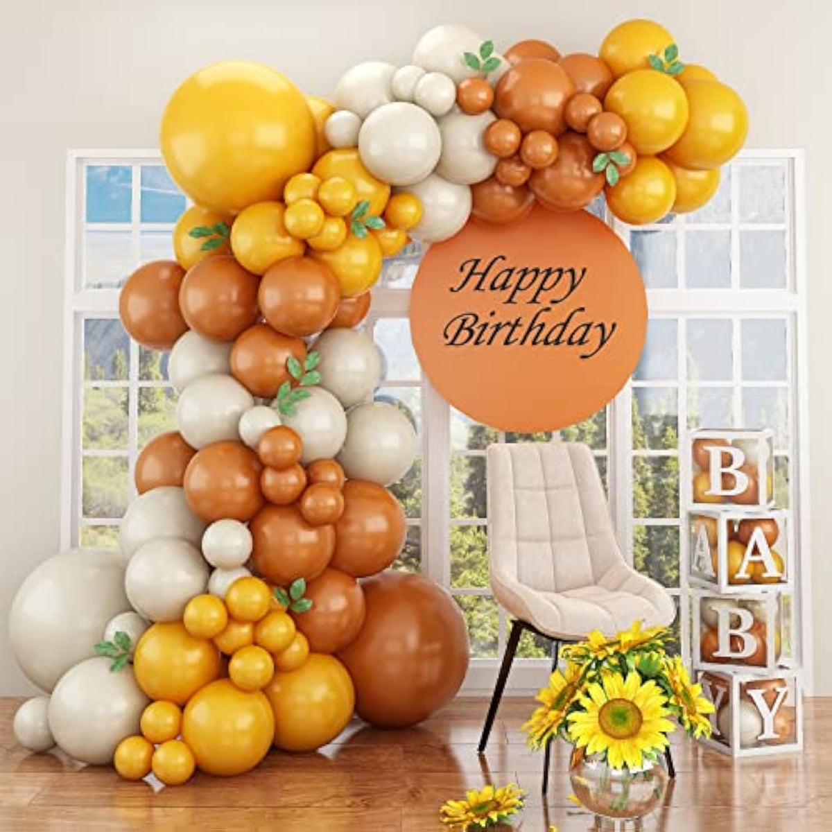 Orange Yellow Balloon Arch Kit: Latex Party Decorations