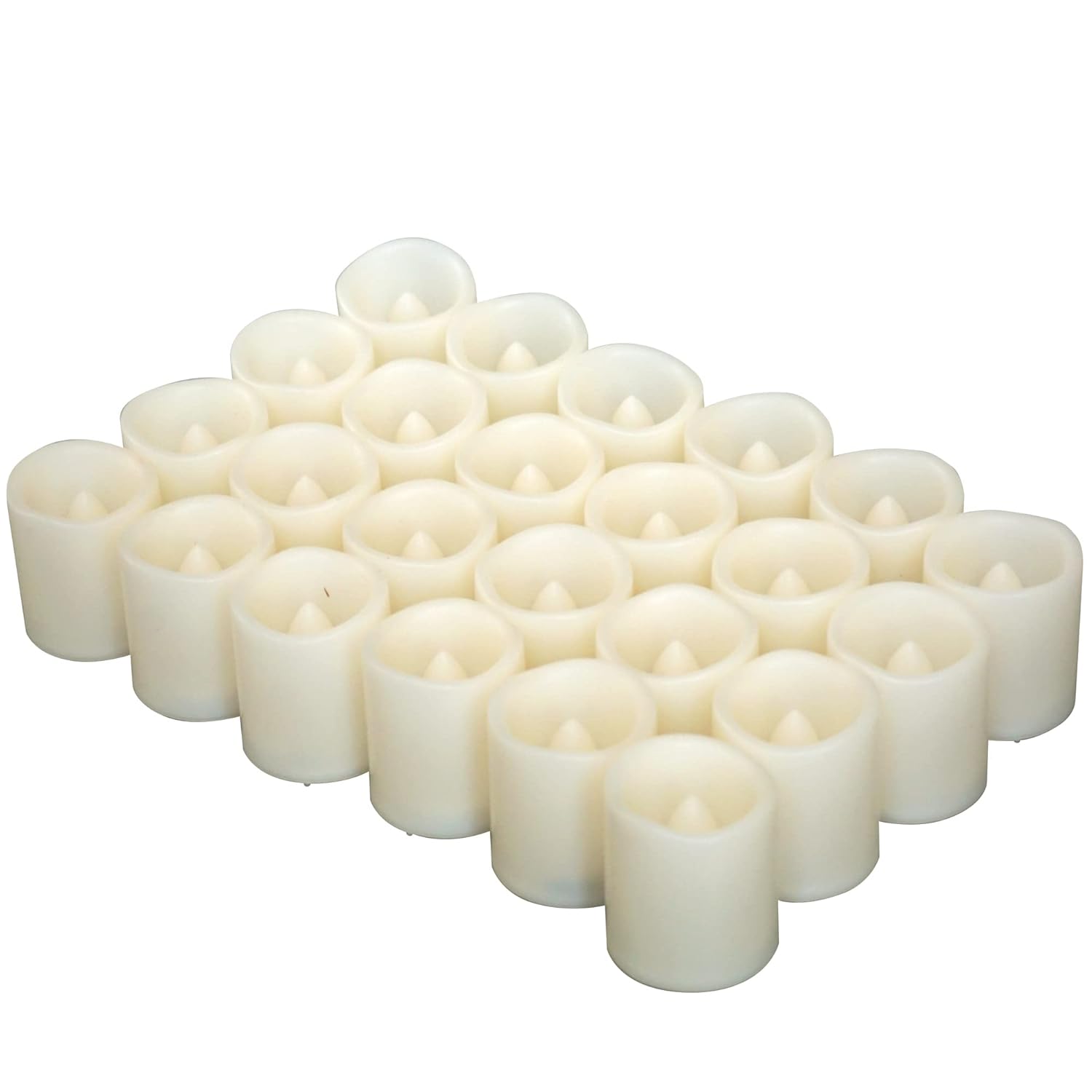 CANDLE CHOICE Battery Operated Flameless Votive Candles with Timer, Small Timing LED Candle Lights with Automatic Built-in Daily Cycle Timer, 6-Hour on 18-Hour Off, Pack of 24, Batteries Included