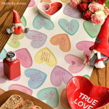 Ture Love Heart Valentine'S Day Table Runner, Seasonal Kitchen Dining Table Decoration For Home Party Decor 13X72 Inch