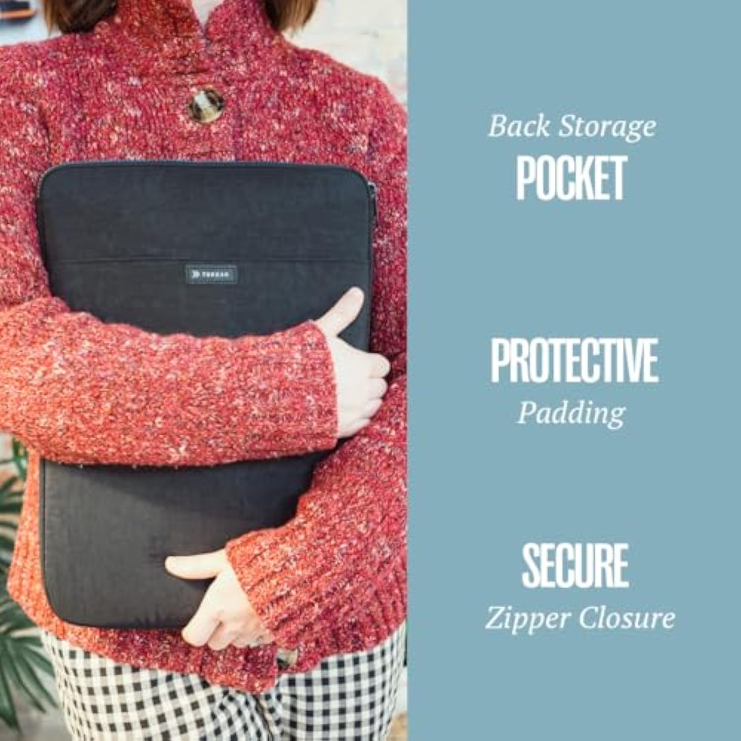 Laptop Sleeve, Padded Sleeve For Laptops And Tablets With Zip Closure (Black, Small)